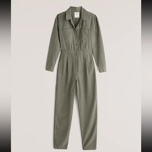Abercrombie Long-Sleeve Utility Jump Suit Olive Green Size Medium